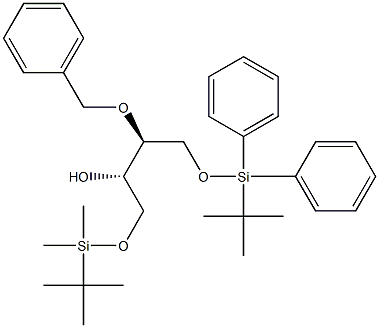 (2S,3S)-3-Benzyloxy-1-(tert-butyldimethylsilyloxy)-4-(tert-butyldiphenylsilyloxy)-2-butanol Struktur