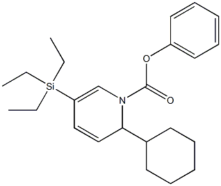 1,2-Dihydro-2-cyclohexyl-5-(triethylsilyl)pyridine-1-carboxylic acid phenyl ester Struktur