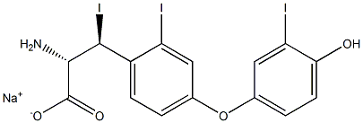 (2S,3S)-2-Amino-3-[4-(4-hydroxy-3-iodophenoxy)-2-iodophenyl]-3-iodopropanoic acid sodium salt Struktur