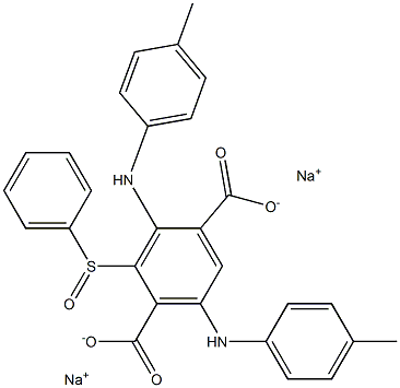 2-(Phenylsulfinyl)-3,6-di(p-toluidino)terephthalic acid disodium salt Struktur