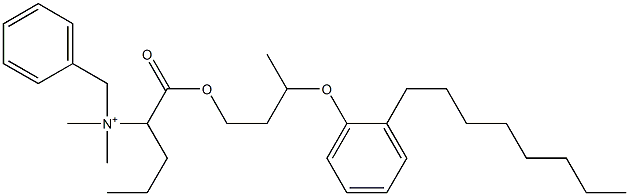 N,N-Dimethyl-N-benzyl-N-[1-[[3-(2-octylphenyloxy)butyl]oxycarbonyl]butyl]aminium Struktur