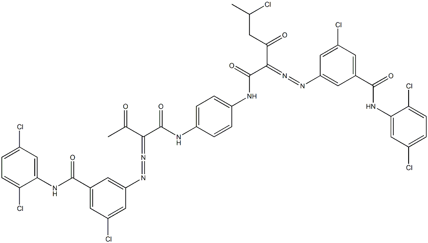 3,3'-[2-(1-Chloroethyl)-1,4-phenylenebis[iminocarbonyl(acetylmethylene)azo]]bis[N-(2,5-dichlorophenyl)-5-chlorobenzamide] Struktur