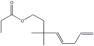 Propionic acid 3,3-dimethyl-4,7-octadienyl ester Struktur