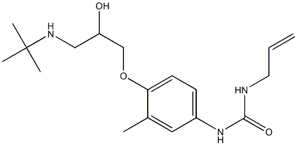 1-(2-Propenyl)-3-[3-methyl-4-[2-hydroxy-3-[tert-butylamino]propoxy]phenyl]urea Struktur