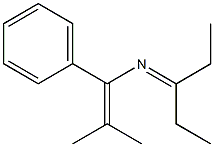 1-Phenyl-1-[(ethyl)(ethyl)methyleneamino]-2-methyl-1-propene Struktur