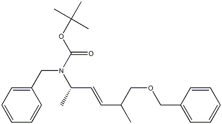 N-Benzyl-N-[(1S,2E)-1,4-dimethyl-5-(benzyloxy)-2-pentenyl]carbamic acid tert-butyl ester Struktur