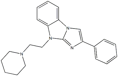 2-Phenyl-9-(2-piperidinoethyl)-9H-imidazo[1,2-a]benzimidazole Struktur