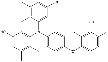 N,N-Bis(5-hydroxy-2,3-dimethylphenyl)-4-(3-hydroxy-2,4-dimethylphenoxy)benzenamine Struktur