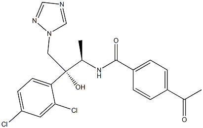 N-[(1R,2R)-2-(2,4-Dichlorophenyl)-2-hydroxy-1-methyl-3-(1H-1,2,4-triazol-1-yl)propyl]4-(methylcarbonyl)benzamide Struktur