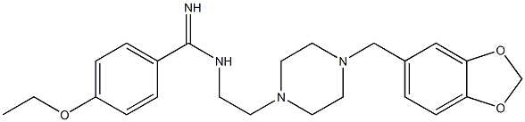 N1-[2-[4-[(1,3-Benzodioxol-5-yl)methyl]piperazin-1-yl]ethyl]-4-ethoxybenzamidine Struktur