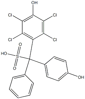 (2,3,5,6-Tetrachloro-4-hydroxyphenyl)(4-hydroxyphenyl)phenylmethanesulfonic acid Struktur