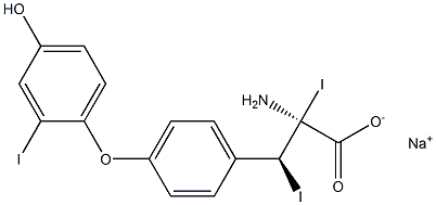 (2S,3S)-2-Amino-3-[4-(4-hydroxy-2-iodophenoxy)phenyl]-2,3-diiodopropanoic acid sodium salt Struktur