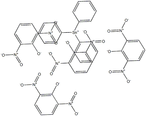 Triphenyltin(IV)2,6-dinitrophenolate Struktur