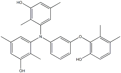 N,N-Bis(3-hydroxy-2,5-dimethylphenyl)-3-(6-hydroxy-2,3-dimethylphenoxy)benzenamine Struktur