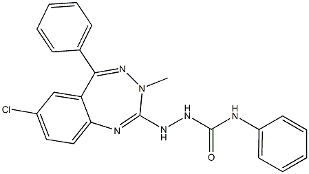 4-Phenyl-1-(7-chloro-5-phenyl-3-methyl-3H-1,3,4-benzotriazepin-2-yl)semicarbazide Struktur