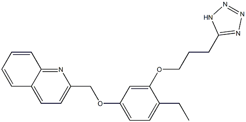 2-[3-[3-(1H-Tetrazol-5-yl)propoxy]-4-ethylphenoxymethyl]quinoline Struktur