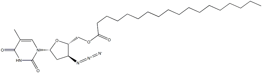 3'-Azido-3'-deoxythymidine-5'-stearate Struktur