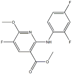 2-[(2,4-Difluorophenyl)amino]-5-fluoro-6-methoxynicotinic acid methyl ester Struktur