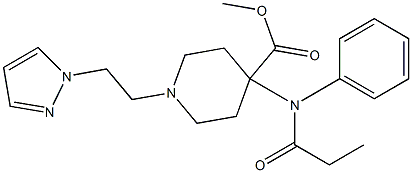 1-[2-(1H-Pyrazol-1-yl)ethyl]-4-(N-phenyl-N-propanoylamino)piperidine-4-carboxylic acid methyl ester Struktur