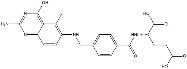 N-[4-[(2-Amino-4-hydroxy-5-methylquinazolin-6-ylamino)methyl]benzoyl]-L-glutamic acid Struktur