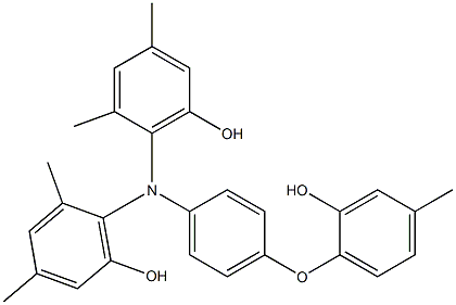 N,N-Bis(6-hydroxy-2,4-dimethylphenyl)-4-(2-hydroxy-4-methylphenoxy)benzenamine Struktur