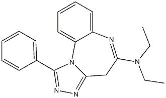 1-Phenyl-5-(diethylamino)-4H-[1,2,4]triazolo[4,3-a][1,5]benzodiazepine Struktur