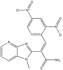 2-(2,4-Dinitrophenyl)-1-[1-methyl-1H-imidazo[4,5-b]pyridin-2-yl]ethenecarbothioamide Struktur