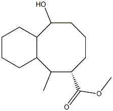 (6S)-5-Methyl-10-hydroxydodecahydrobenzocyclooctene-6-carboxylic acid methyl ester Struktur