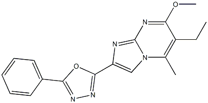 2-(5-Phenyl-1,3,4-oxadiazol-2-yl)-6-ethyl-7-methoxy-5-methylimidazo[1,2-a]pyrimidine Struktur