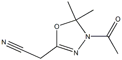 5-Cyanomethyl-2,2-dimethyl-3-acetyl-2,3-dihydro-1,3,4-oxadiazole Struktur