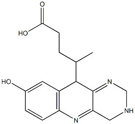 4-[(2,3,4,10-Tetrahydro-8-hydroxypyrimido[5,4-b]quinolin)-10-yl]pentanoic acid Struktur