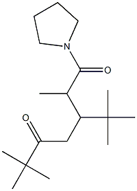 1-(1-Pyrrolidinyl)-3-tert-butyl-2,6,6-trimethyl-1,5-heptanedione Struktur