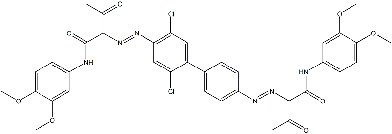 4,4'-Bis[[1-(3,4-dimethoxyphenylamino)-1,3-dioxobutan-2-yl]azo]-2,5-dichloro-1,1'-biphenyl Struktur