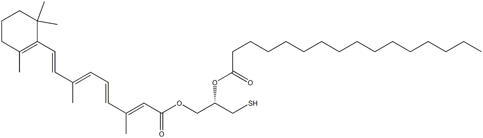 (2S)-2-Palmitoyloxy-3-[[9-(2,6,6-trimethyl-1-cyclohexenyl)-3,7-dimethyl-1-oxo-2,4,6,8-nonatetren-1-yl]oxy]-1-propanethiol Struktur