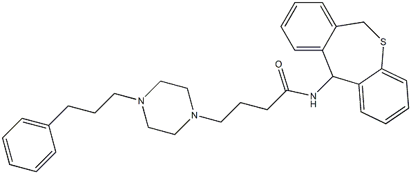 4-[4-(3-Phenylpropyl)-1-piperazinyl]-N-[(6,11-dihydrodibenzo[b,e]thiepin)-11-yl]butyramide Struktur