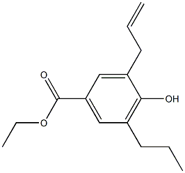 3-Allyl-4-hydroxy-5-propylbenzoic acid ethyl ester Struktur