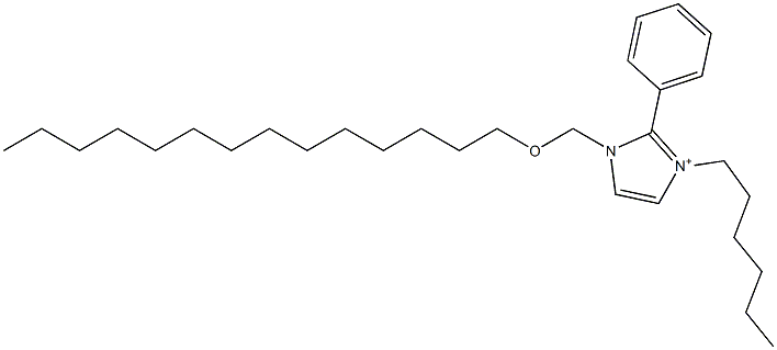 3-Hexyl-2-phenyl-1-[(tetradecyloxy)methyl]-1H-imidazol-3-ium Struktur