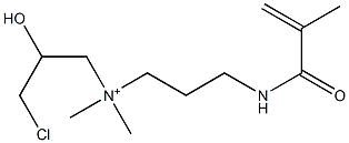 N-(3-Chloro-2-hydroxypropyl)-N-[3-(methacryloylamino)propyl]-N,N-dimethylaminium Struktur