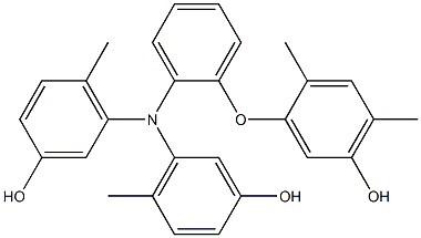 N,N-Bis(3-hydroxy-6-methylphenyl)-2-(5-hydroxy-2,4-dimethylphenoxy)benzenamine Struktur