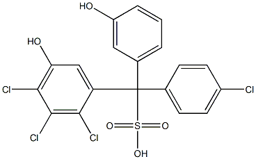 (4-Chlorophenyl)(2,3,4-trichloro-5-hydroxyphenyl)(3-hydroxyphenyl)methanesulfonic acid Struktur