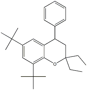 2,2-Diethyl-6,8-ditert-butyl-3,4-dihydro-4-phenyl-2H-1-benzopyran Struktur