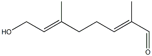 (2E,6E)-8-Hydroxy-2,6-dimethyl-2,6-octadienal Struktur