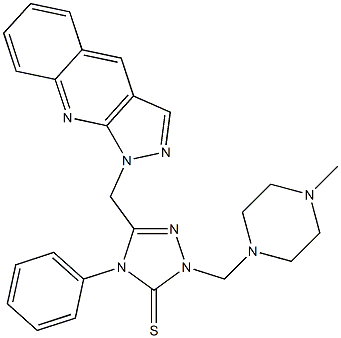 1-[[[2-((4-Methylpiperazin-1-yl)methyl)-3-thioxo-4-phenyl-2,3-dihydro-4H-1,2,4-triazol]-5-yl]methyl]-1H-pyrazolo[3,4-b]quinoline Structure