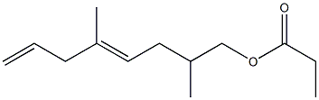 Propionic acid 2,5-dimethyl-4,7-octadienyl ester Struktur