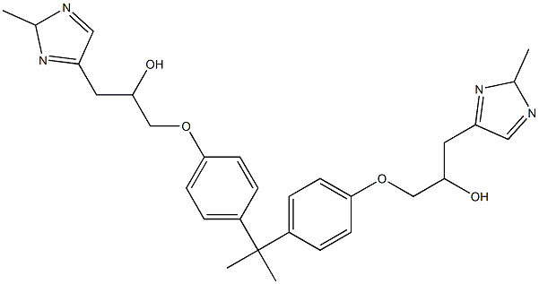 1,1'-(2,2-Propanediyl)bis[(4,1-phenylene)oxy]bis[3-(2-methyl-2H-imidazol-5-yl)-2-propanol] Struktur