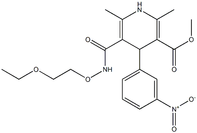 2,6-Dimethyl-4-(3-nitrophenyl)-5-[[(2-ethoxyethoxy)amino]carbonyl]-1,4-dihydropyridine-3-carboxylic acid methyl ester Struktur