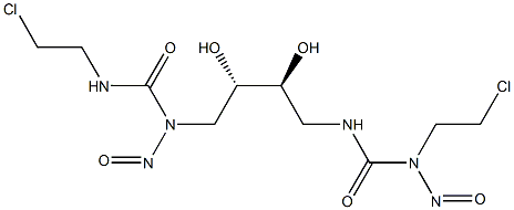 N-(2-Chloroethyl)-N'-[(2S,3S)-4-[[[(2-chloroethyl)amino]carbonyl]nitrosoamino]-2,3-dihydroxybutyl]-N-nitrosourea Struktur