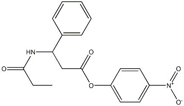 3-Propanoylamino-3-phenylpropionic acid 4-nitrophenyl ester Struktur