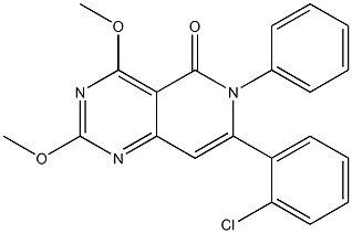 2,4-Dimethoxy-6-phenyl-7-(2-chlorophenyl)pyrido[4,3-d]pyrimidin-5(6H)-one Struktur