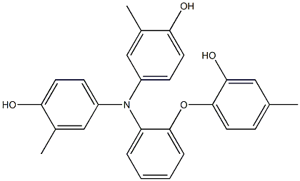 N,N-Bis(4-hydroxy-3-methylphenyl)-2-(2-hydroxy-4-methylphenoxy)benzenamine Struktur